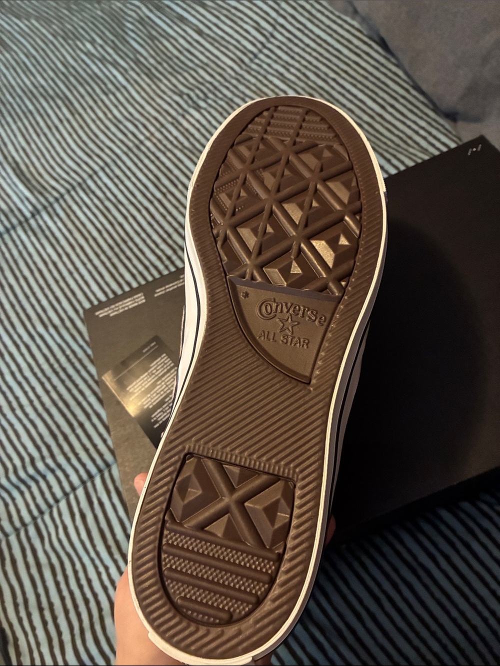 Converse Beige and Black High-Top Sneakers - Picture 2 of 3